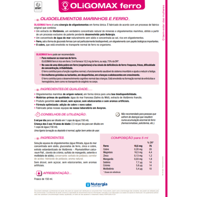 Nutergia OliGomax Doplněk stravy s vysokým obsahem železa 150 ml 150 ml