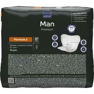 Abena Man Premium Unique Barrier Formula 2 -suojasiteet miehille inkontinenssin kanssa 15 kpl 15 kpl