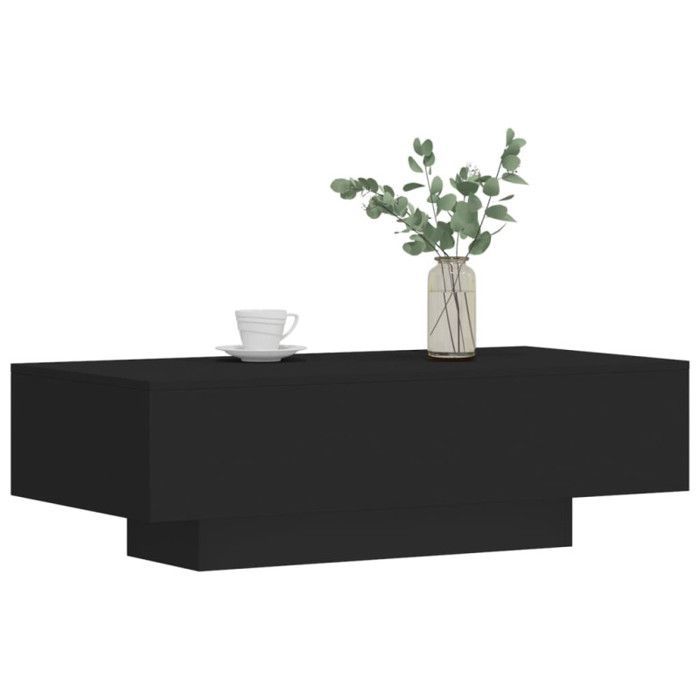 Mesa de centro vidaXL, negra, 100x49,5x31 cm, madera de ingeniería, 833890