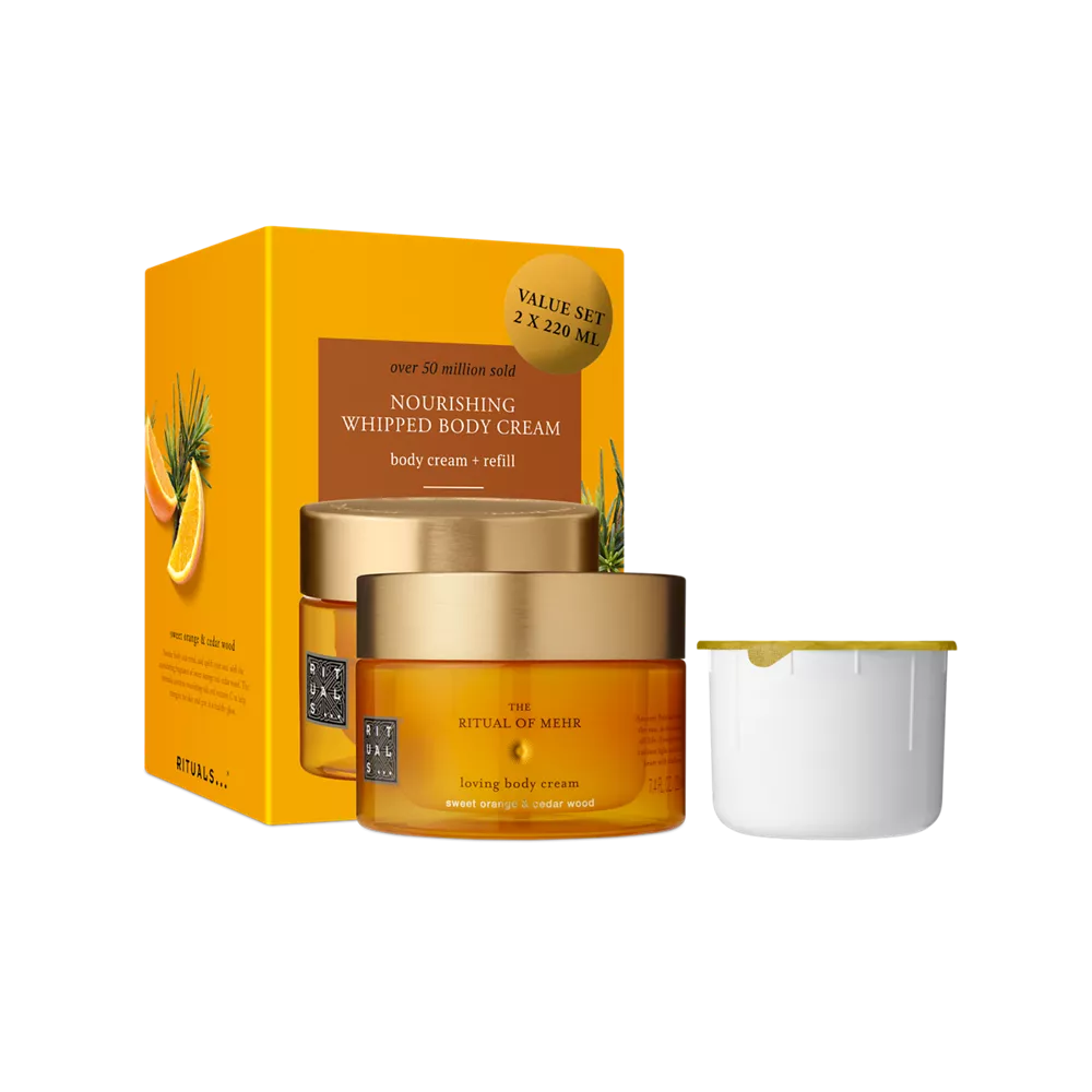 Crème pour le corps The Ritual of Mehr et recharge (220 ml).