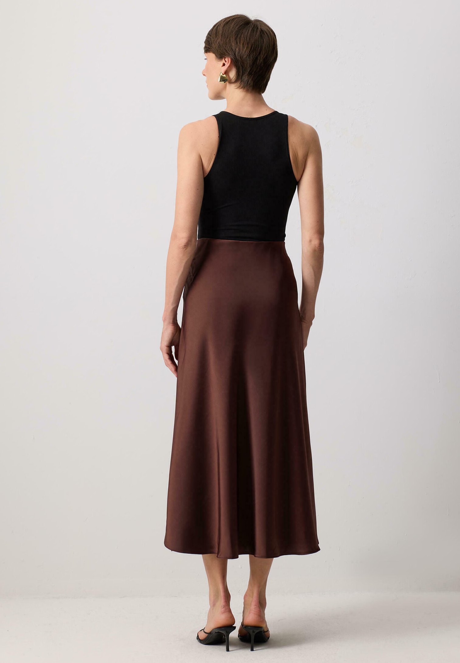 Touché Privé BASIC - Jupe trapèze - marron foncé