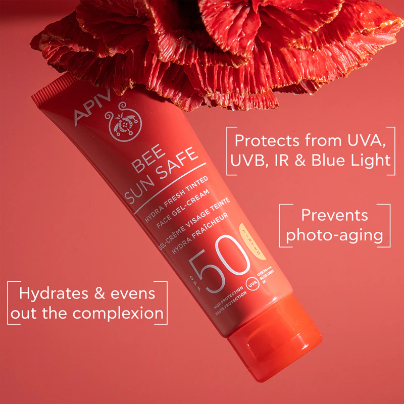 Gel-creme facial hidratante com cor Apivita Bee Sun Safe FPS 50