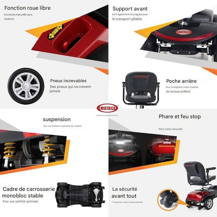 Monopattino elettrico a 4 ruote da 300 W - Display - Sedile girevole a 360 gradi - Autonomia da 15 a 25 chilometri