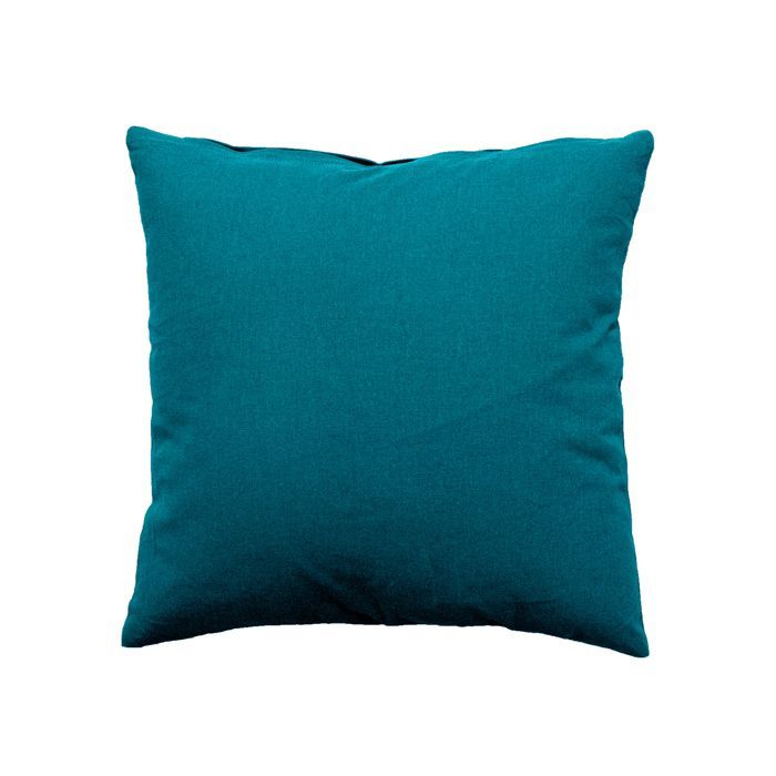 Almofada com capa removível em algodão liso, azul-pato, 40x40 cm