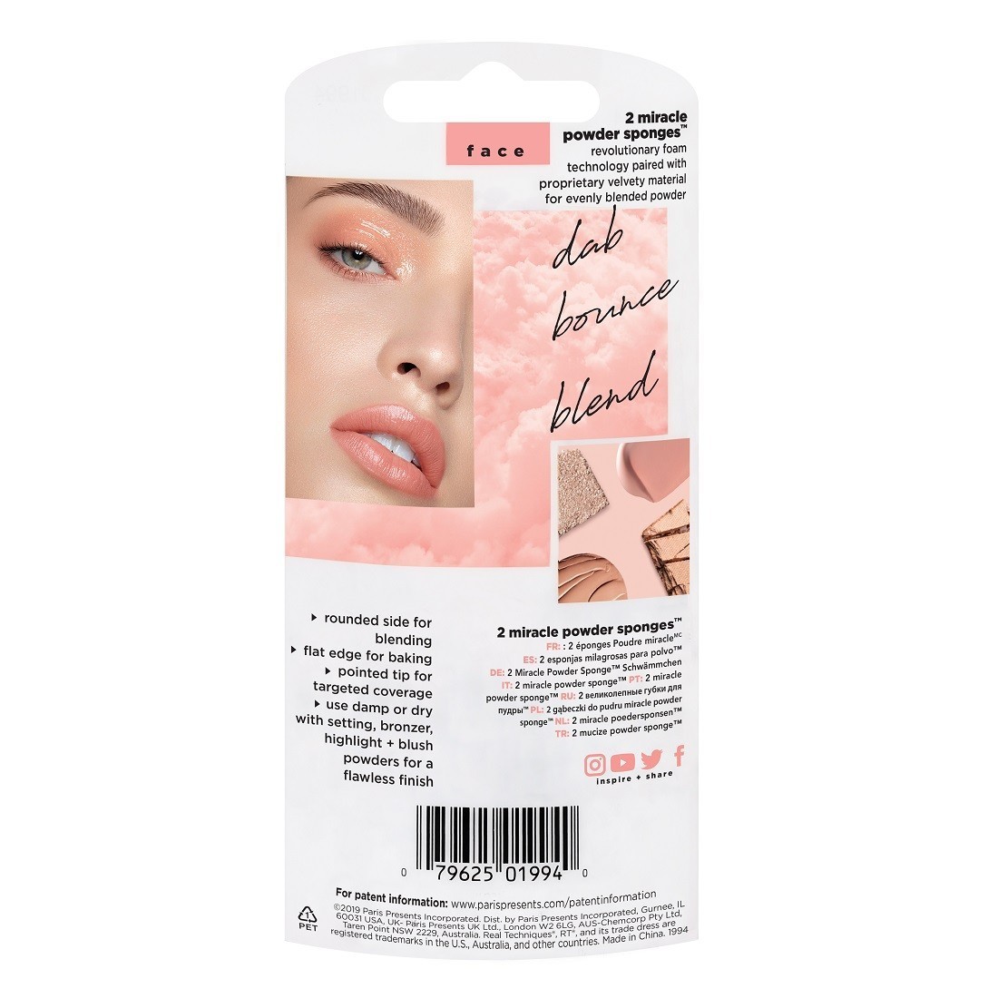 Real Techniques Miracle Powder grima sūklīša dubultpaka - 1 gab.