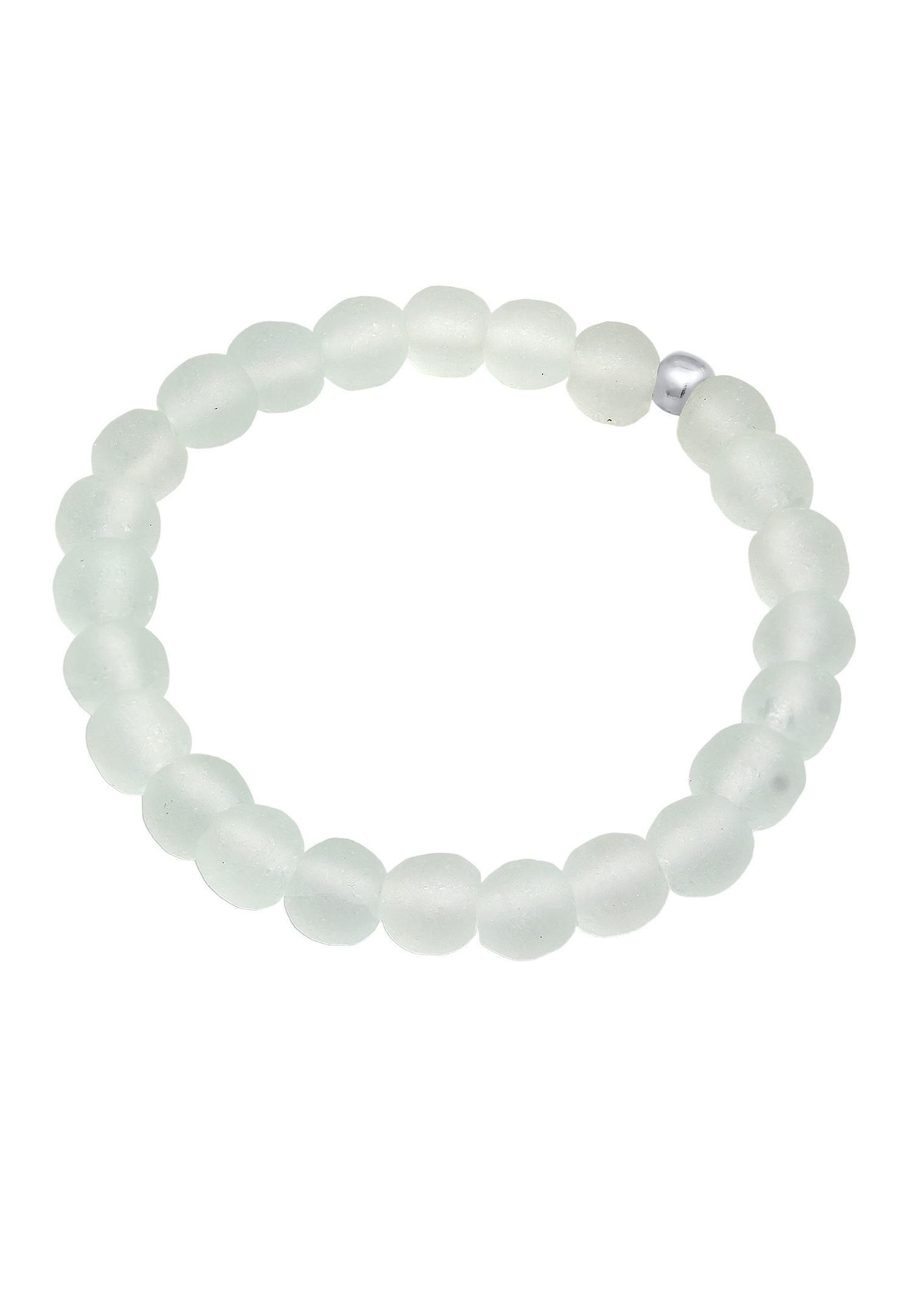 Elli Femmes tendance basique avec perles de verre blanc en argent sterling 925