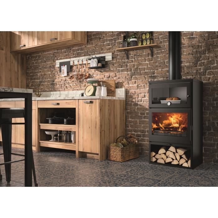 Fogão a lenha - PANADERO - Zamora Ecodesign - 7,1 kW - Toras de 50 cm