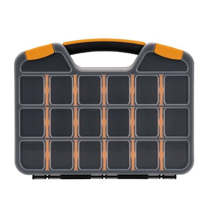 Caja de almacenamiento con 20 compartimentos extraíbles - Organizador transparente multifuncional para piezas pequeñas, tornillos y pernos VITO