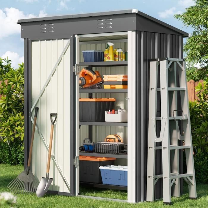Casetta da giardino - BEALIFE - BEALIFE 162x94x182 cm - Acciaio zincato - Porta con serratura - Impermeabile e resistente ai raggi UV