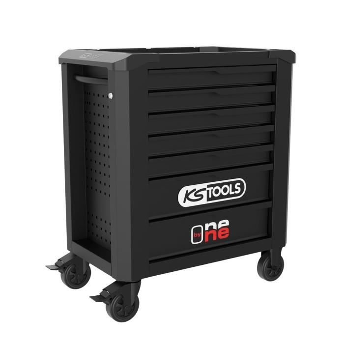 Carro de taller - Vacío - 7 cajones - KS Tools - 823.0007F - Negro - Carro de taller individual - Carga máxima por cajón: 40 kg