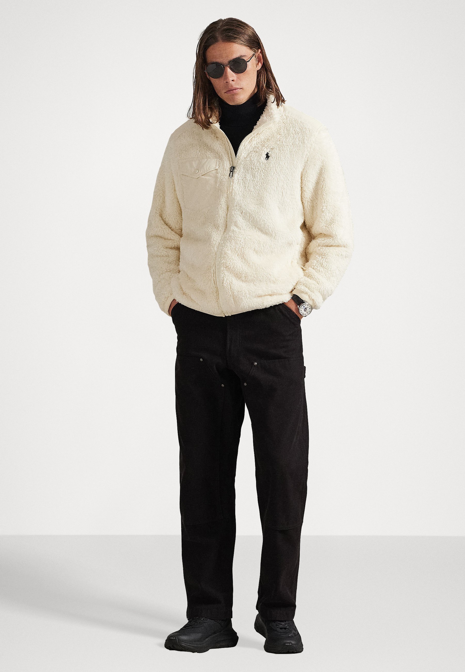 Giacca in pile riccio Polo Ralph Lauren - Felpa con zip - Andover color crema
