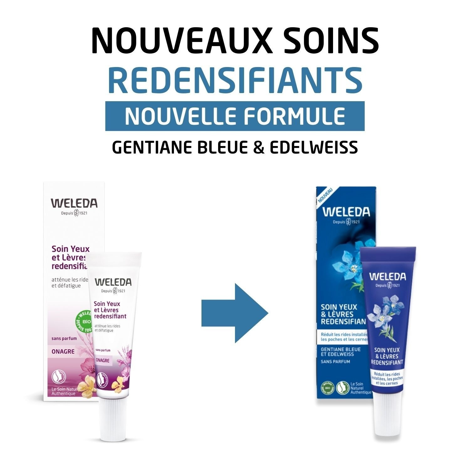 Weleda Soin Yeux & Lèvres redensifiant Gentiane Bleue et Edelweiss - 10 ml
