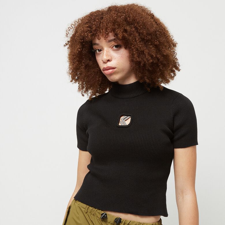 Metalen OG ribgebreid T-shirt met col