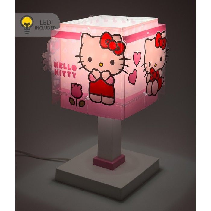 Dalber Lampe de chevet LED Hello Kitty pour enfant - Veilleuse rose décorative