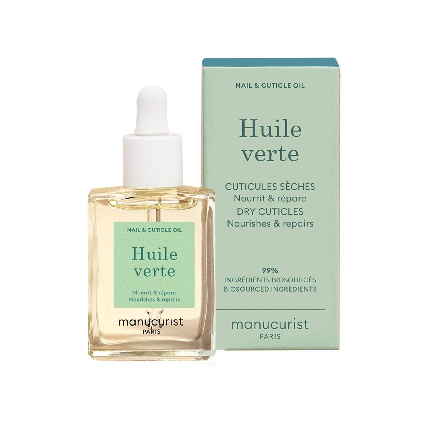 Manikīra nagu eļļa, zaļā kopšanas eļļa, zaļa - 15 ml