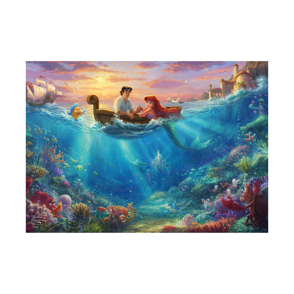 Pussel T. Kinkade, 500 bitar, i metallplåt, Disney, Ariel