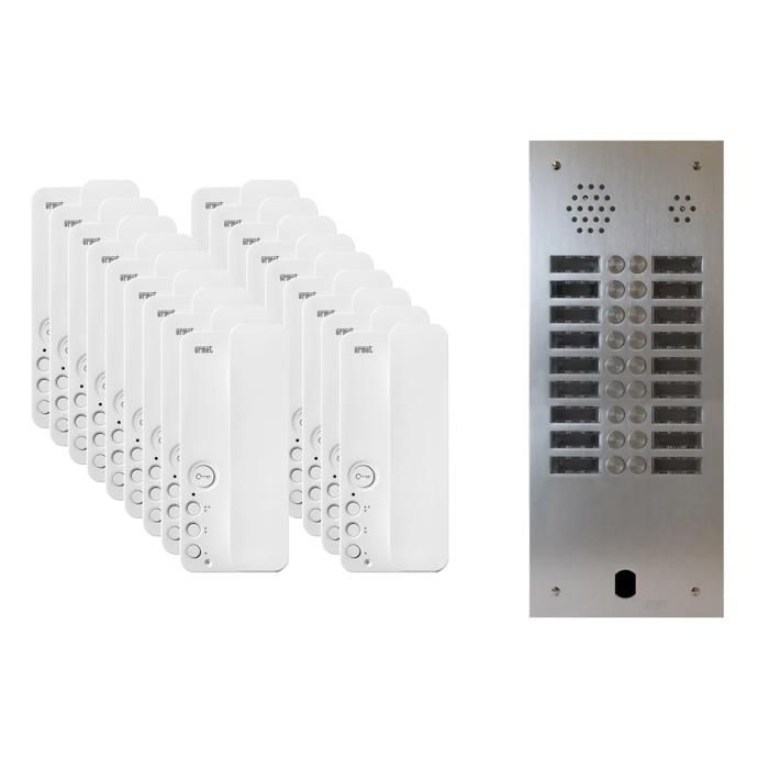 URMET 2-row intercom kit with 18 handsets