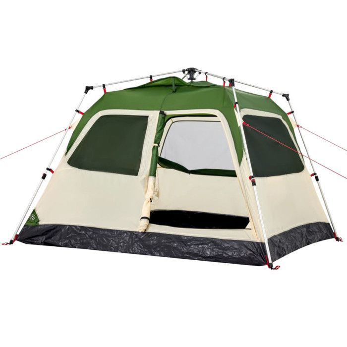 Tienda de campaña tipo domo verde vidaXL para 4 personas con sistema de liberación rápida, tienda de campaña, refugio de camping, refugio de jardín, tienda de jardín, 4004230