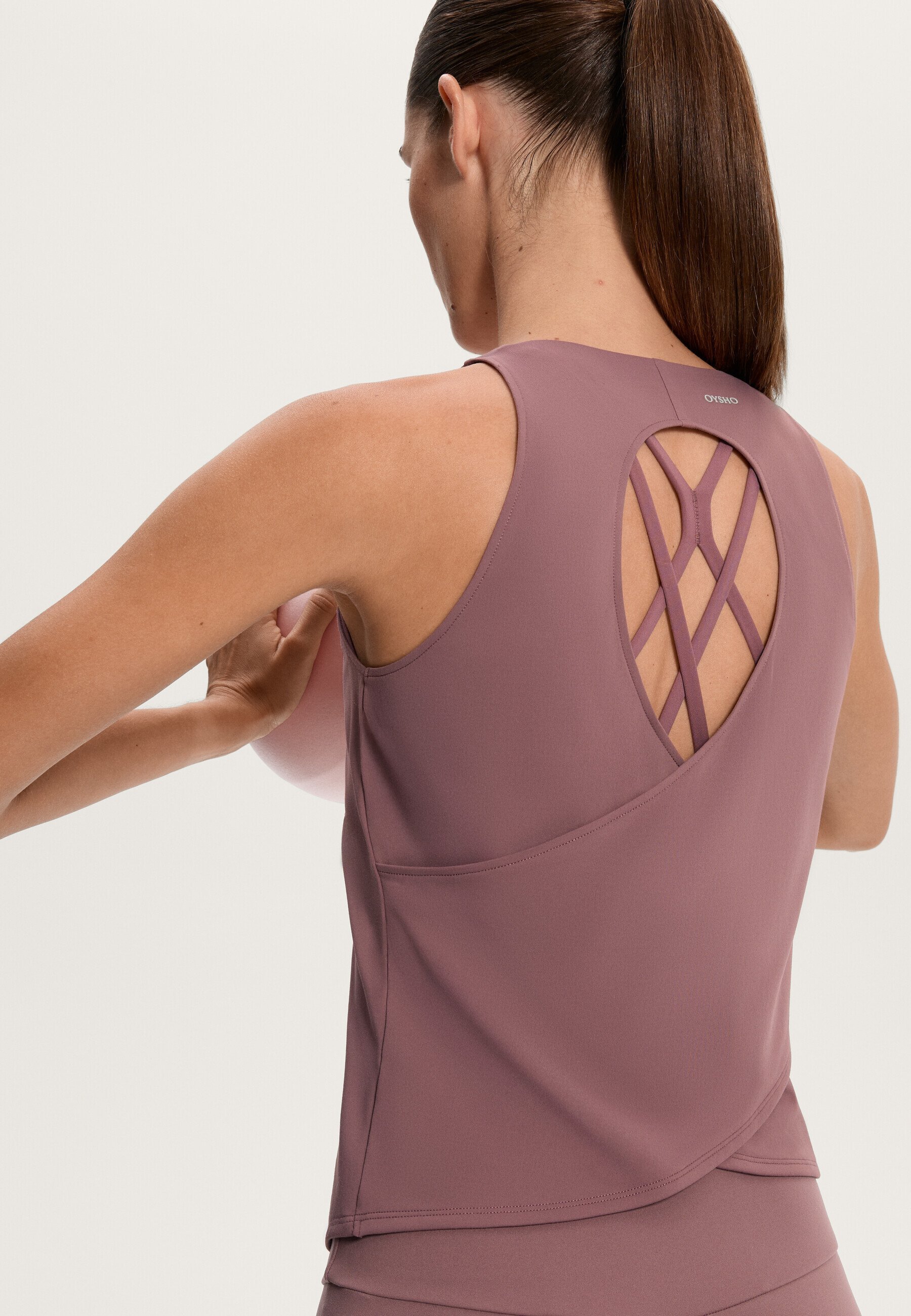 OYSHO CROSS-BACK COMFORTLUX - Top - culoare fructe de pădure pătate