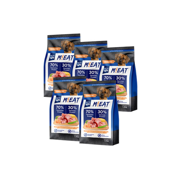 Suché krmivo pro psy M!eat Sensitive, 5 x 1,4 kg