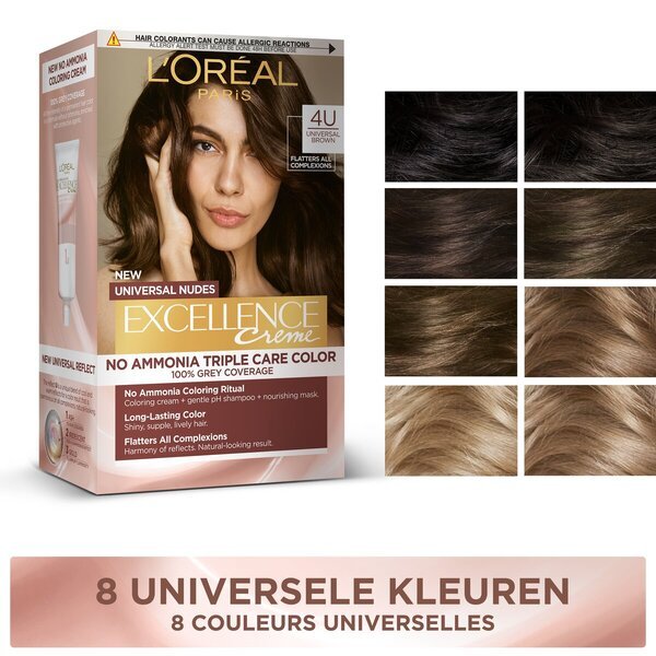 L'Oréal Paris Excellence Crème Universal Nudes 2U Trajna boja za kosu, vrlo tamnosmeđa