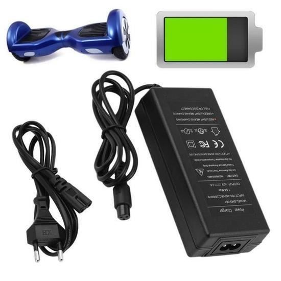 42V Charger for Self-Balancing Scooter Hoverboard with European Plug, Black