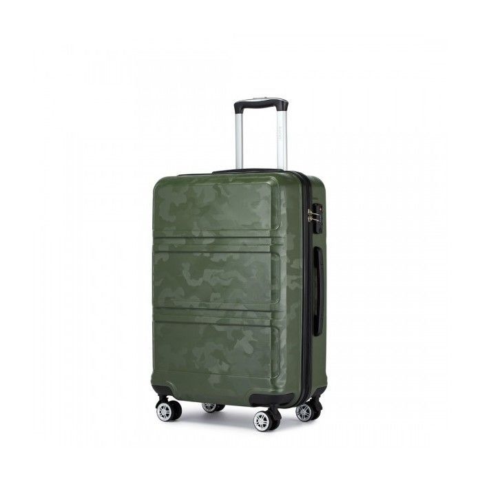 Maleta de viaje Kono de 51,5 x 21 x 38 cm, rígida, con ruedas, fabricada en ABS + PC, 4 ruedas y cerradura TSA para cabina, color verde marino.