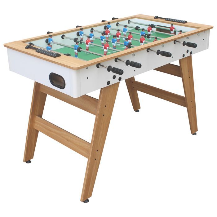 120 cm witte en houten tafelvoetbaltafel