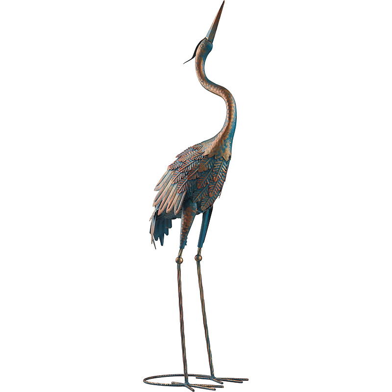 Heimfigur Kranich, Höhe 98 x 37,5 x 19,5 cm, Eisen