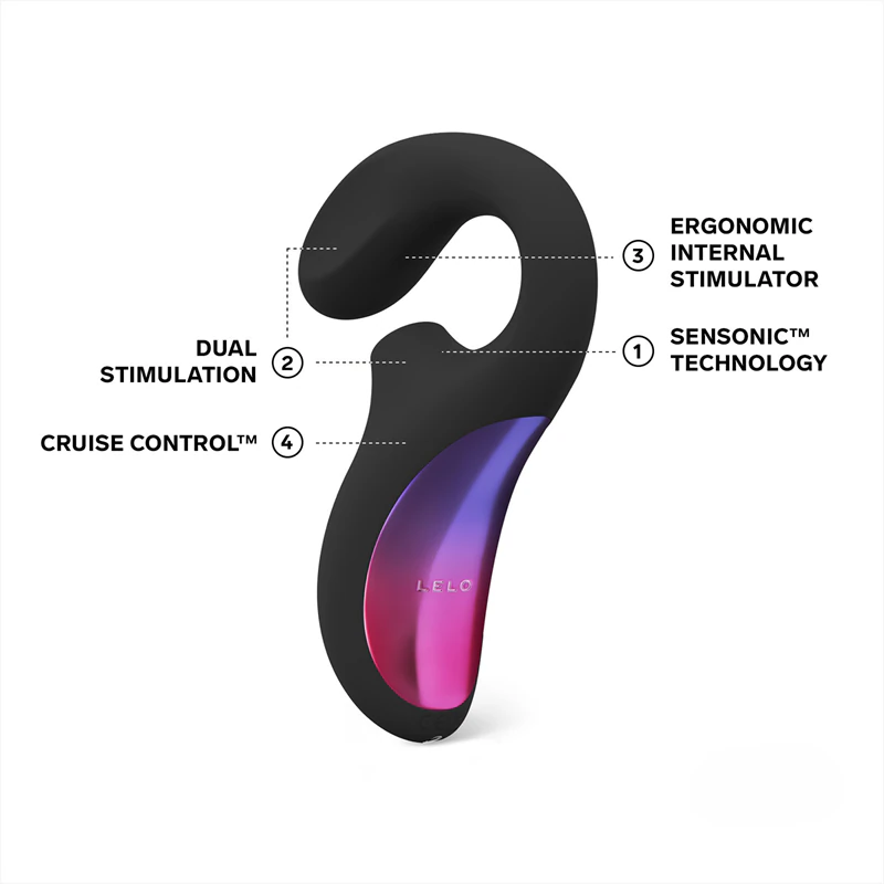 Massageador vibratório sônico de dupla estimulação Lelo Cruise com estimulador clitoriano.