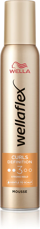 Mousse para definir cachos Wella Wellaflex Curls Definition para cabelos cacheados e ondulados.