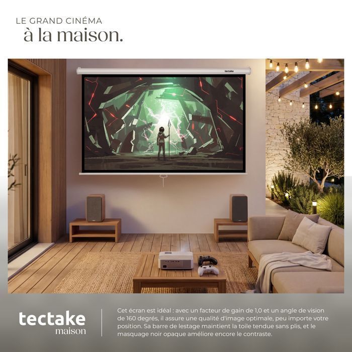 TECTAKE - Pantalla de proyección Cinema de 84