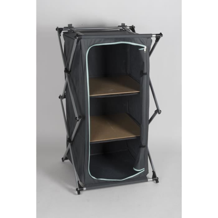 Folding camping wardrobe 53x49cm height 95cm - 2 space-saving shelves