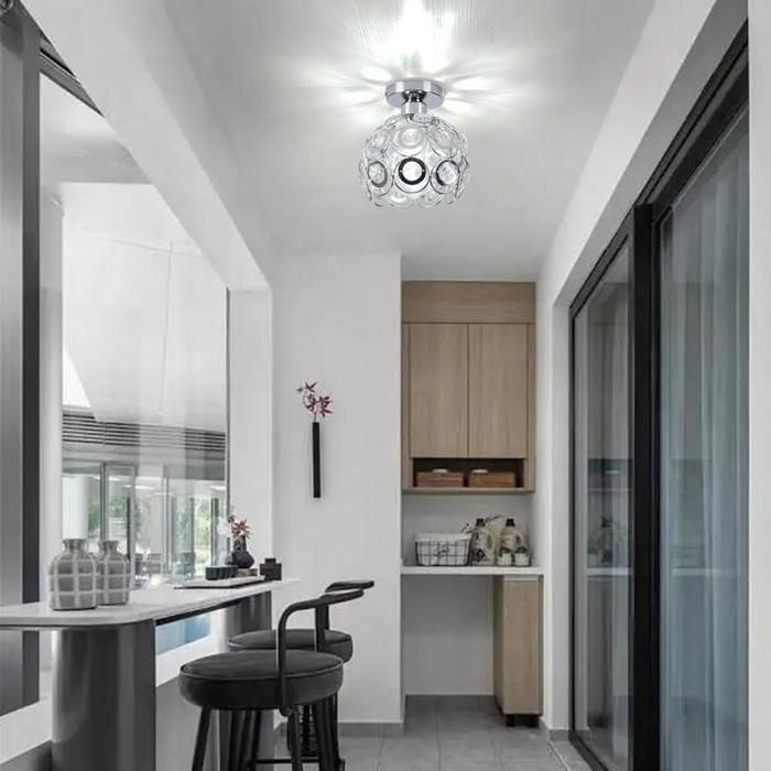 Deckenleuchte - SMOTOP - Metall & Kristall - 2x E27 LED - Ø17 cm