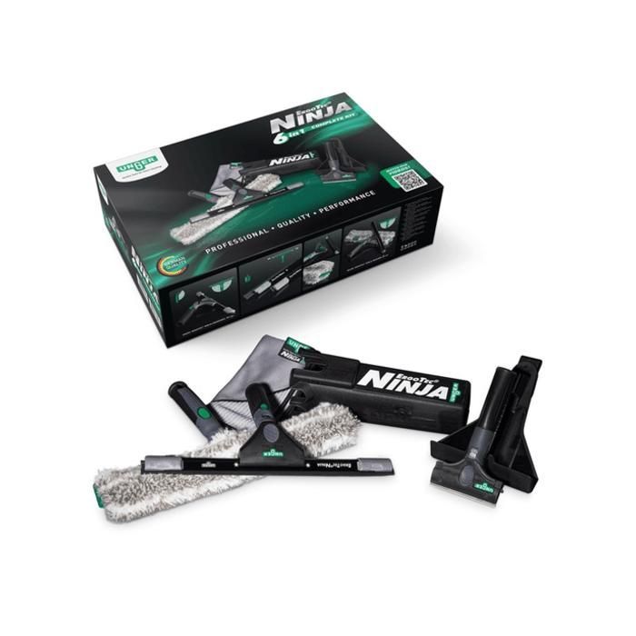 Set professionale per la pulizia del vetro Unger ErgoTec Ninja 6 in 1