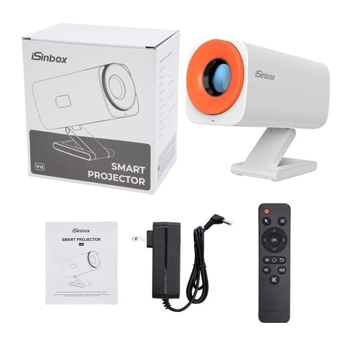 Isinbox Vidéoprojecteur Mini Portable  avec Wi-Fi Bluetooth Full HD 1080P avec Netflix Android,avec PC, Xbox, TV Stick, smartphone