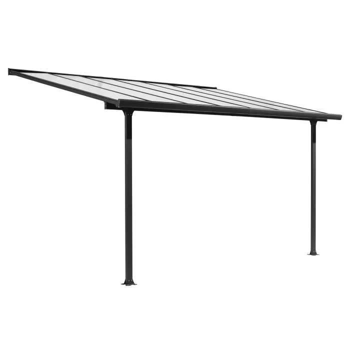 Terrazza sul tetto in alluminio 9,21 m² - 300 x 307 cm - Grigio antracite