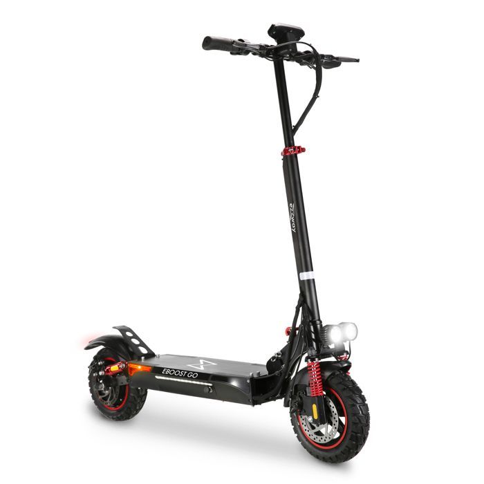 Monopattino elettrico per adulti EBOOST GO, autonomia di 50 km, velocità massima di 25 km/h, pieghevole, sospensioni anteriori e posteriori, doppi freni a disco.