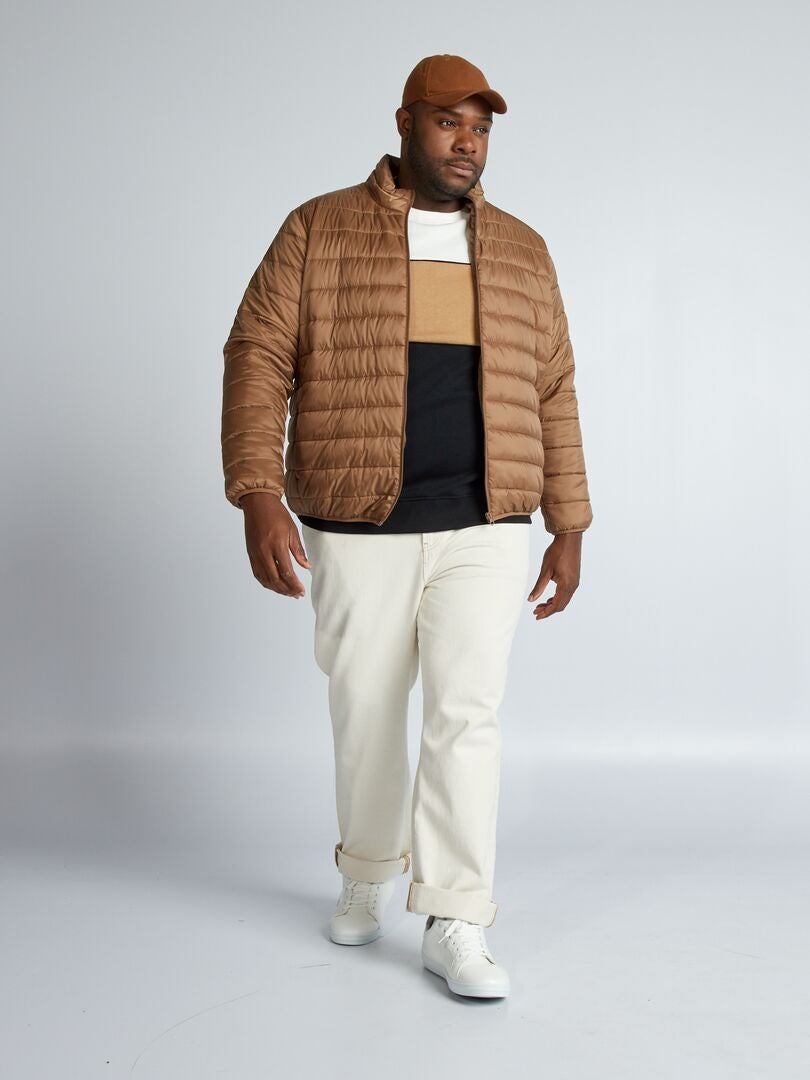 Sweatshirt van geborsteld fleece met kleurblokken - zwart