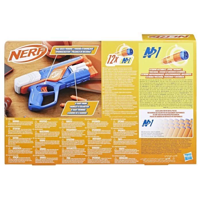 Blaster NERF Agility Serie N, 12 dardi Nerf N1 (solo per blaster Nerf Serie N), caricatore a tamburo da 6 dardi, giochi all'aperto