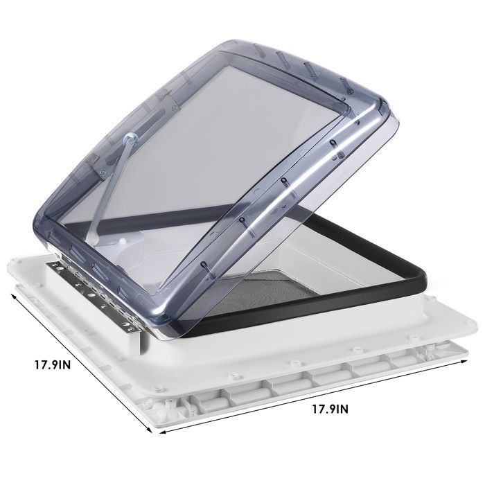 Ventilatore da tetto per roulotte TTLIFE, 40 cm x 40 cm, regolazione manuale, reversibile, impermeabile, per doccia, camper, roulotte