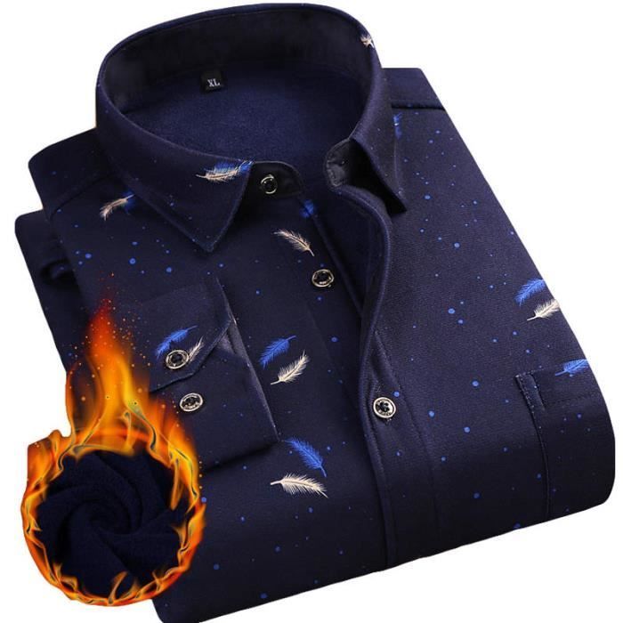 Luxury brand men's shirt, long-sleeved men's shirt, blue