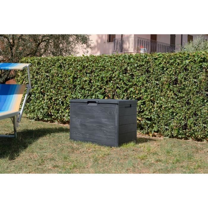 Coffre de rangement TOOMAX en résine 160 litres gris Woody's 77,5 x 44,5 x 52,7 cm