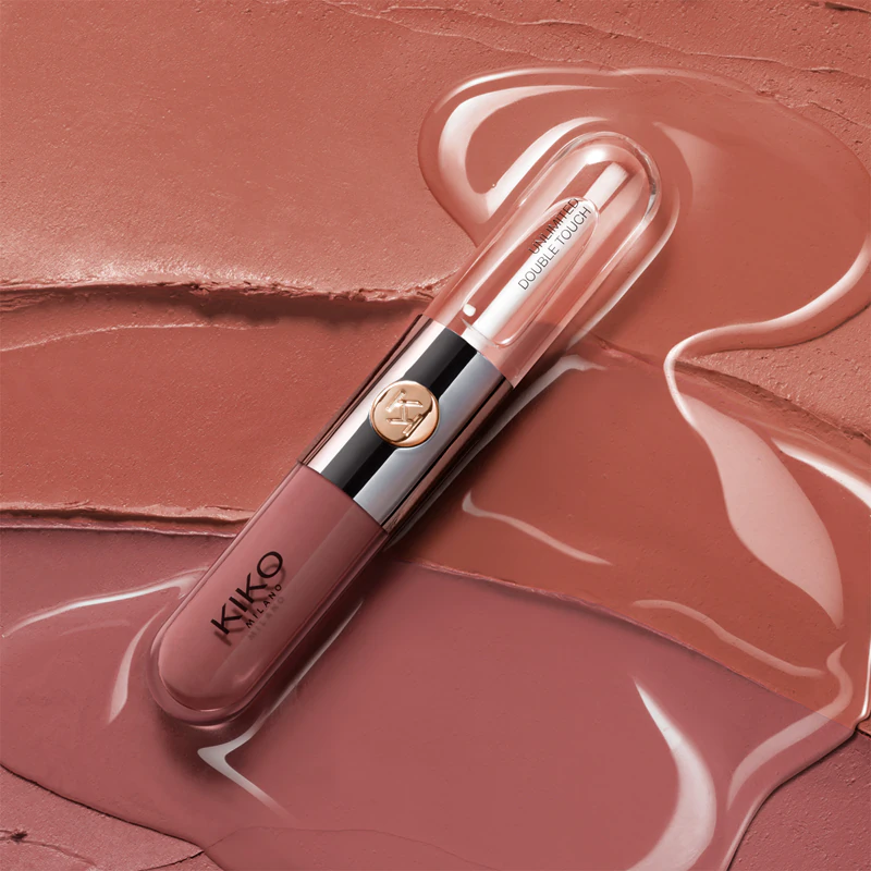 Batom líquido de longa duração com brilho KIKO Milano Unlimited Double Touch