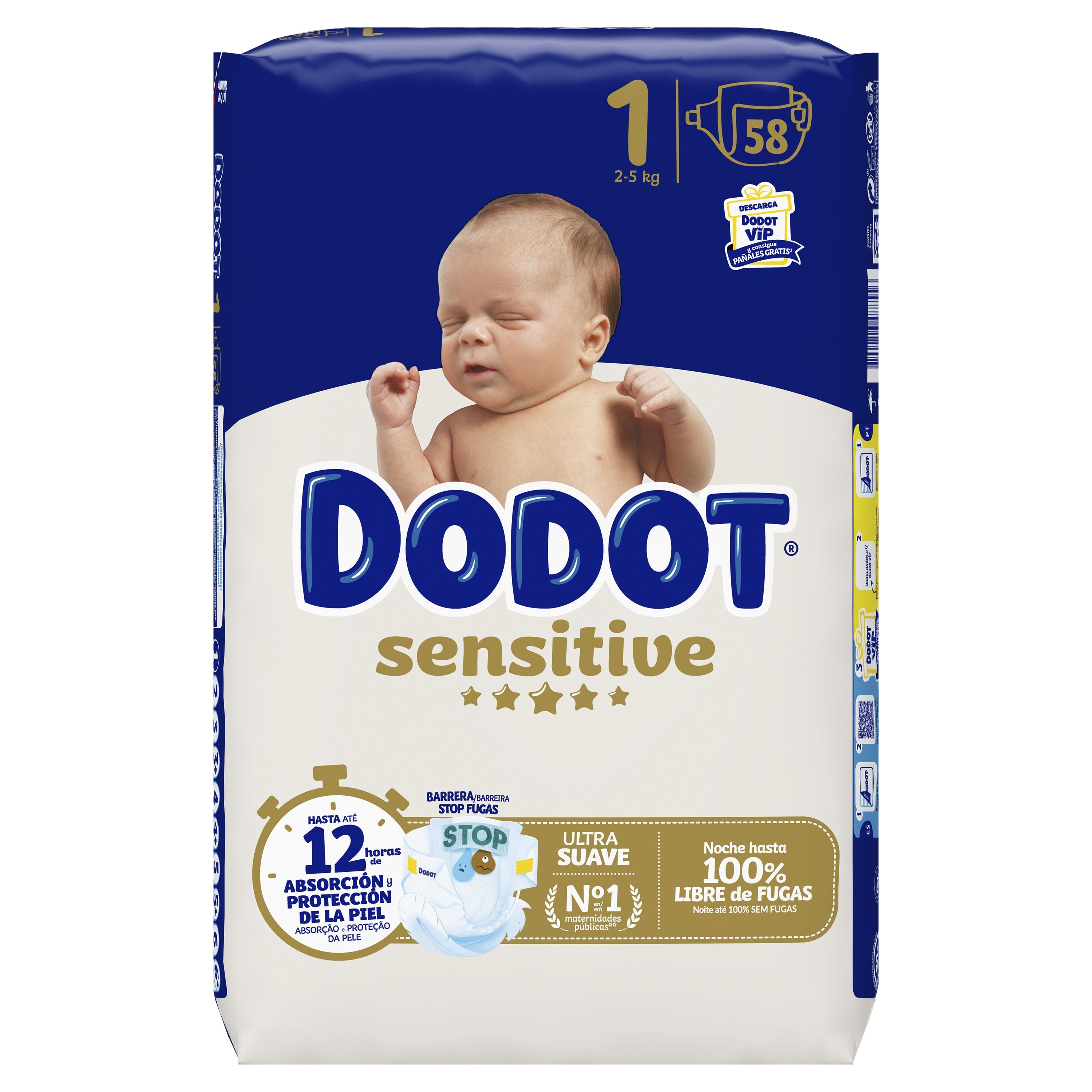 Detské plienky Sensitive veľkosť 1 pre 2-5 kg