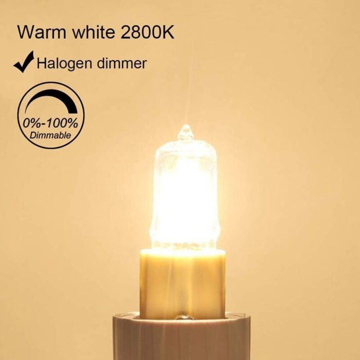 G9 60W Halogenlampe, Warmweiß 2800K, 680LM, 230V, dimmbare Halogen-Glühlampe, 10er-Packung