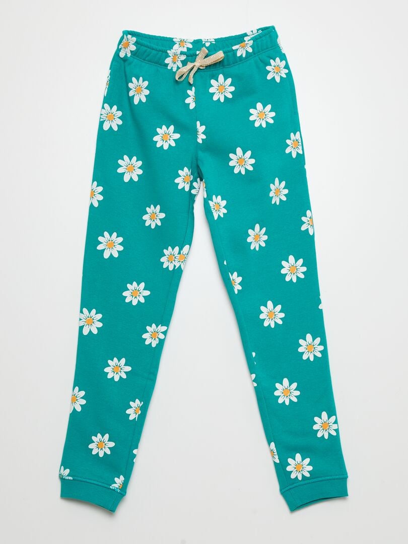 Pantalones deportivos de felpa estampados - VERDE