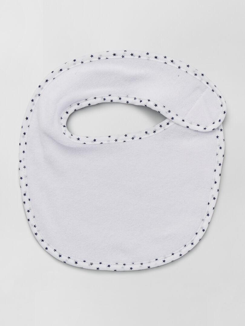 Set van 7 badstof slabbetjes met afscheurranden - BLAUW