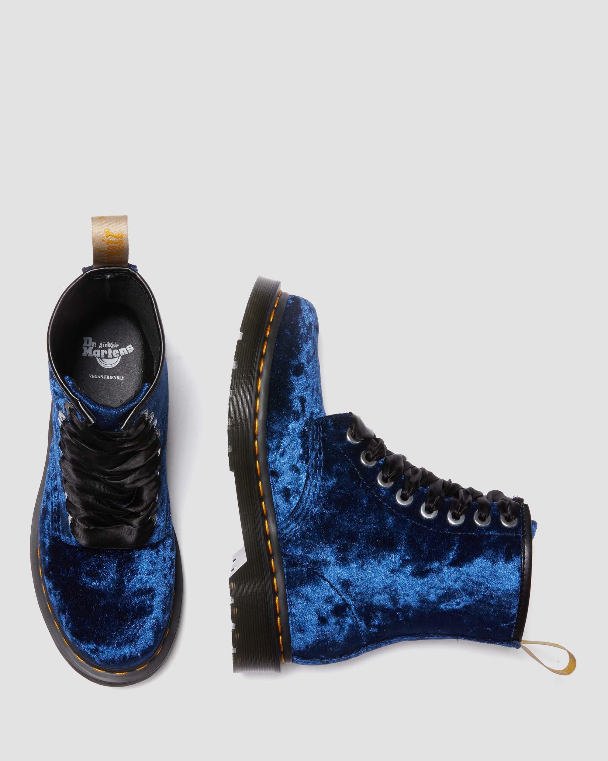 Vegan 1460 Women's Crushed Velvet Lace Up Boots