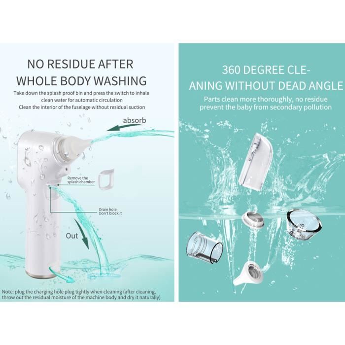Nuova e migliorata versione dell'aspiratore nasale per neonati BÉABA, aspiratore nasale elettrico, ultraveloce, regolabile, con 4 ugelli, sterilizzabile.